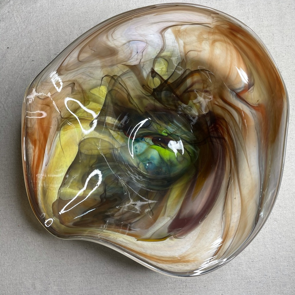 Fluted Blown Glass Centerpiece - Picture 5 of 9